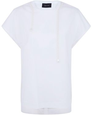 Simone Rocha "Layered Liquid Smock" T-Shirt With Embroidered - White