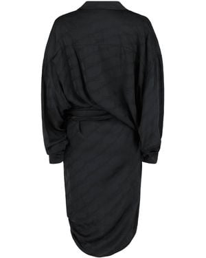 Balenciaga Bb Monogram Jacquard Wrap Dress - Black