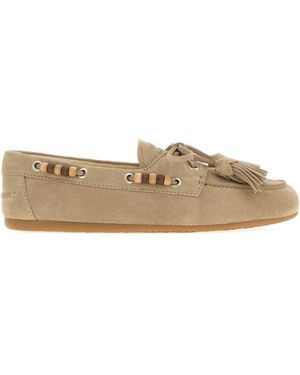 Miu Miu Suede Loafers - Natural