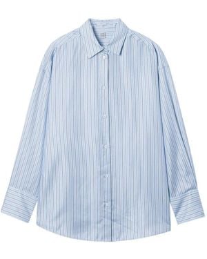 TOTEME Striped Silk Shirt - Blue