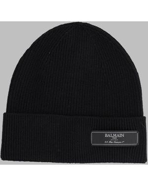 Balmain Beanie With Logo Patch - Black
