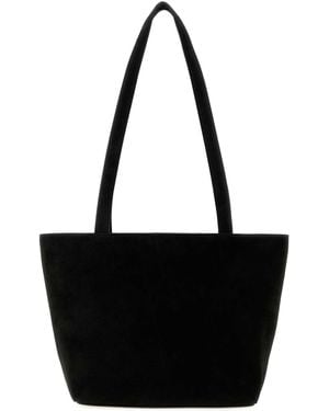The Row Parker Suede Shoulder Handbag - Black