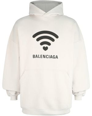 Balenciaga Love Graphic Print Hoodie - White