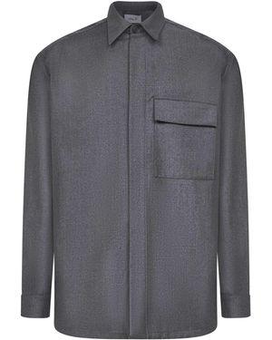 D 40 Virgin Wool Shirt Jacket - Gray