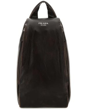 Prada Dark Leather Backpack - Black