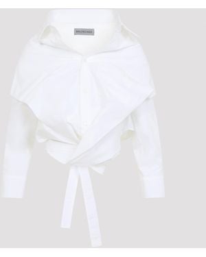 Balenciaga Off Shoulder Shirt - White