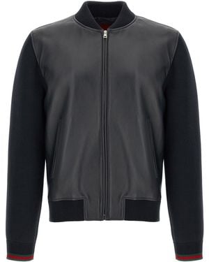 Gucci Bomber Jacket With Tassel And Sweater - Black