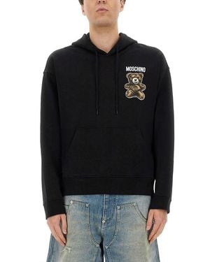 Moschino Teddy-Bear Cotton Hoodie - Black