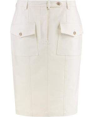 Tom Ford Cotton Midi Skirt With Functional Pockets - Natural