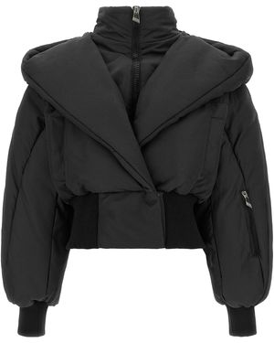 The Attico Convertible Neck Down Jacket - Black