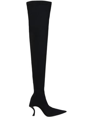 Balenciaga Hourglass Over-The-Knee Boots - Black