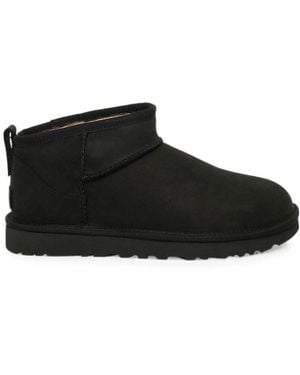 UGG "Classic Ultra Mini" Nubuck Boots - Black