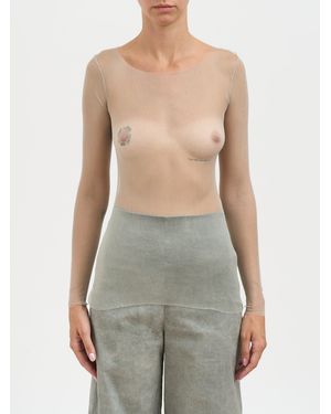 Cortana Silk Tulle Top - Gray