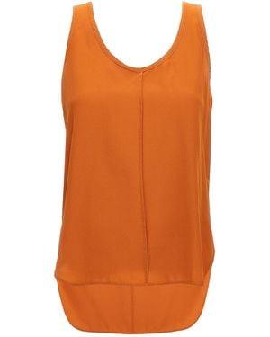 Nude Silk Tank Top Tops - Orange