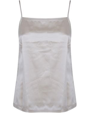 JOSEPH "Gaia" Silk Satin Tank Top - Gray