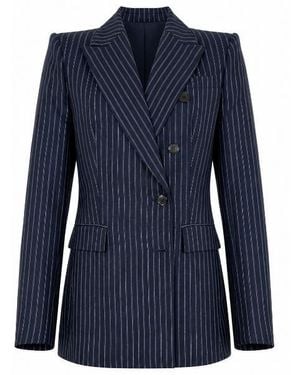 Pinko Pinstripe Double Breasted Jacket - Blue