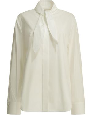 Givenchy Cocoon Wrap-Sleeve Casual Shirt With Bow Collar - White