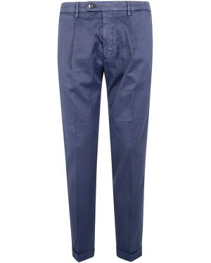 Michael Coal Linen Classic Pants - Blue
