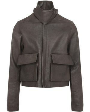 Rick Owens Tower Alice Leather Jacket - Gray
