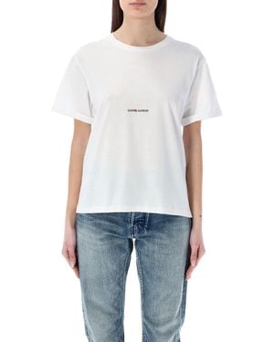 Saint Laurent Boyfriend T-Shirt With Logo - White