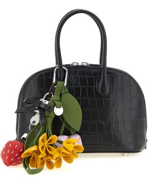 Self-Portrait 'Croc Leather Mini Toast' Handbag - Black