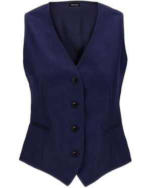 Kiton Silk Cashmere Vest - Blue
