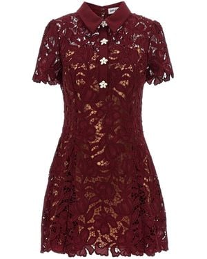 Self-Portrait Mini Lace Dress - Red
