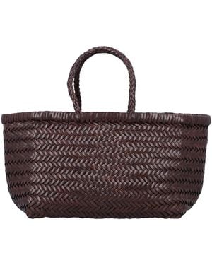 Dragon Diffusion Buff Leather Tote Bag For - Brown