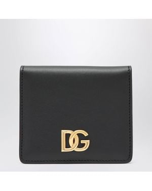 Dolce & Gabbana Leather Wallet With Dg Logo - Black