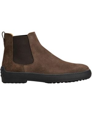 Tod's Stivaletti Chelsea Gommino - Marrone