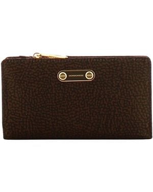 Borbonese Portafoglio Con Placca Logo - Marrone