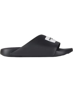 Givenchy Label Slide Flat Sandal - Nero