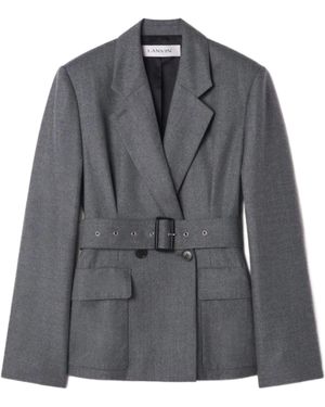 Lanvin Giacca A Tasche Cinturata - Grigio