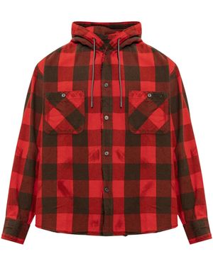 DIESEL Camicia Con Cappuccio Distressed - Rosso