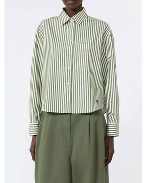 Weekend Camicia A Righe E Bianco - Verde