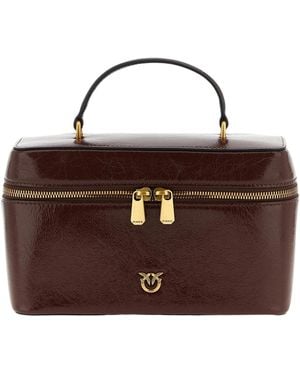 Pinko Borsa Vanity Case Classic New Shiny - Marrone