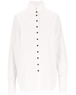 Barena Camicia Alvina Con Collo Alto - Bianco