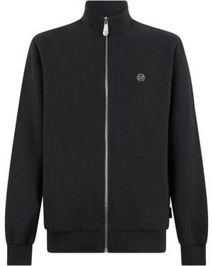 Philipp Plein Giacca Tuta Jacquard Monogram - Nero
