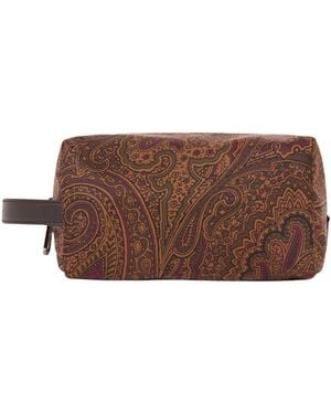 Etro Beauty Case Piccolo Arnica Con Stampa Paisley - Marrone