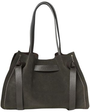 VISONA Borsa A Spalla Camoscio - Nero