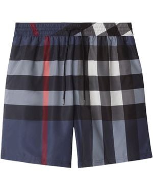 Burberry Plaid Shorts - Blu