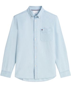 Tommy Hilfiger Camicia Chambray Solid Rf - Blu