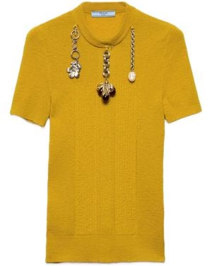 Prada Maglia A Maniche Corte - Giallo