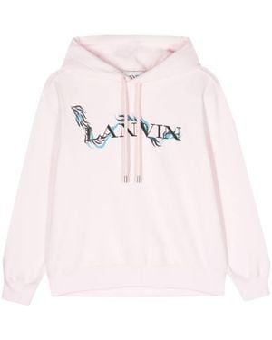 Lanvin Felpa Con Cappuccio Classica Stampata - Rosa