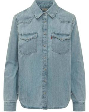 Levi's Camicia Denim Western Heritage Sunbleach - Blu