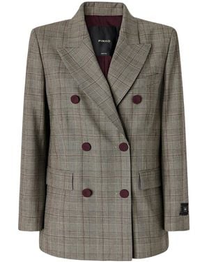 Pinko Giacca Doppiopetto New Guinea Principe Di Galles - Grigio