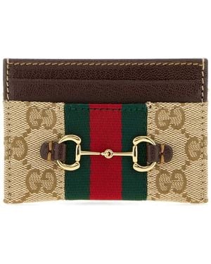 Gucci Horsebit Web Card Case - Nero