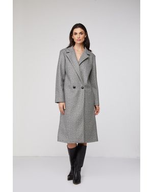 Mangano Grau Fischgrätenmantel „Diana“