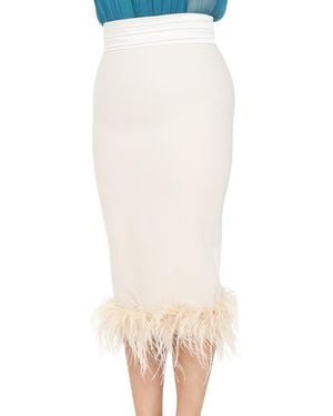 SANTAS Gonna Longuette Con Piume - Bianco