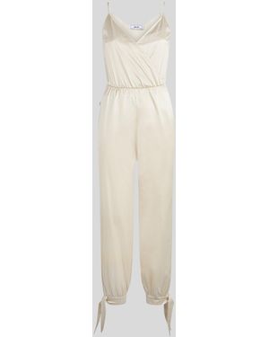Jijil Langer Overall Aus Elfenbeinfarbenem Satin - Weiß